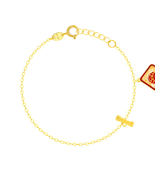 Tokyo Rhombus Charm Two Faced Single T Bar Anklet
