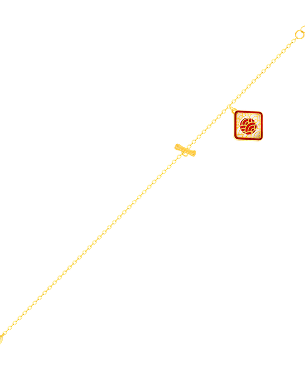 Tokyo Rhombus Charm Two Faced Single T Bar Anklet