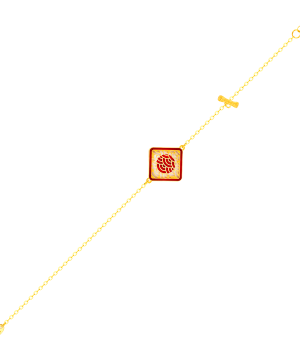 Tokyo Rhombus Two Faced Single T Bar 18k Yellow Gold