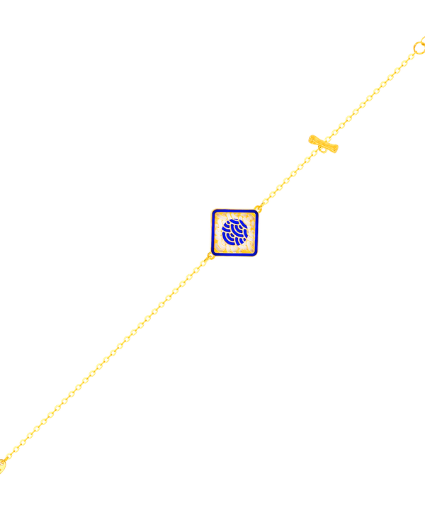 Tokyo Rhombus Two Faced Single T Bar 18k Yellow Gold