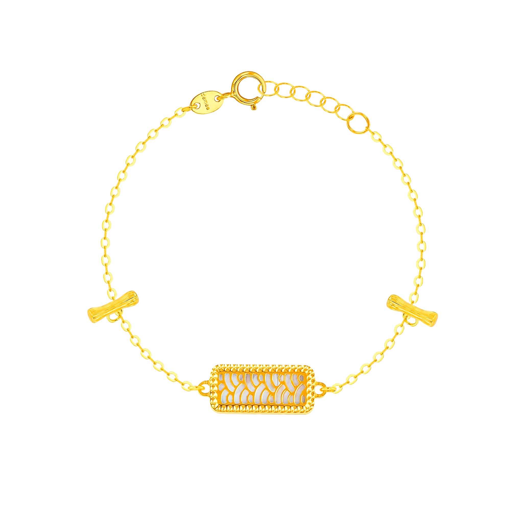 Tokyo Mother Of Pearl Reversible Bracelet in 18K Yellow Gold