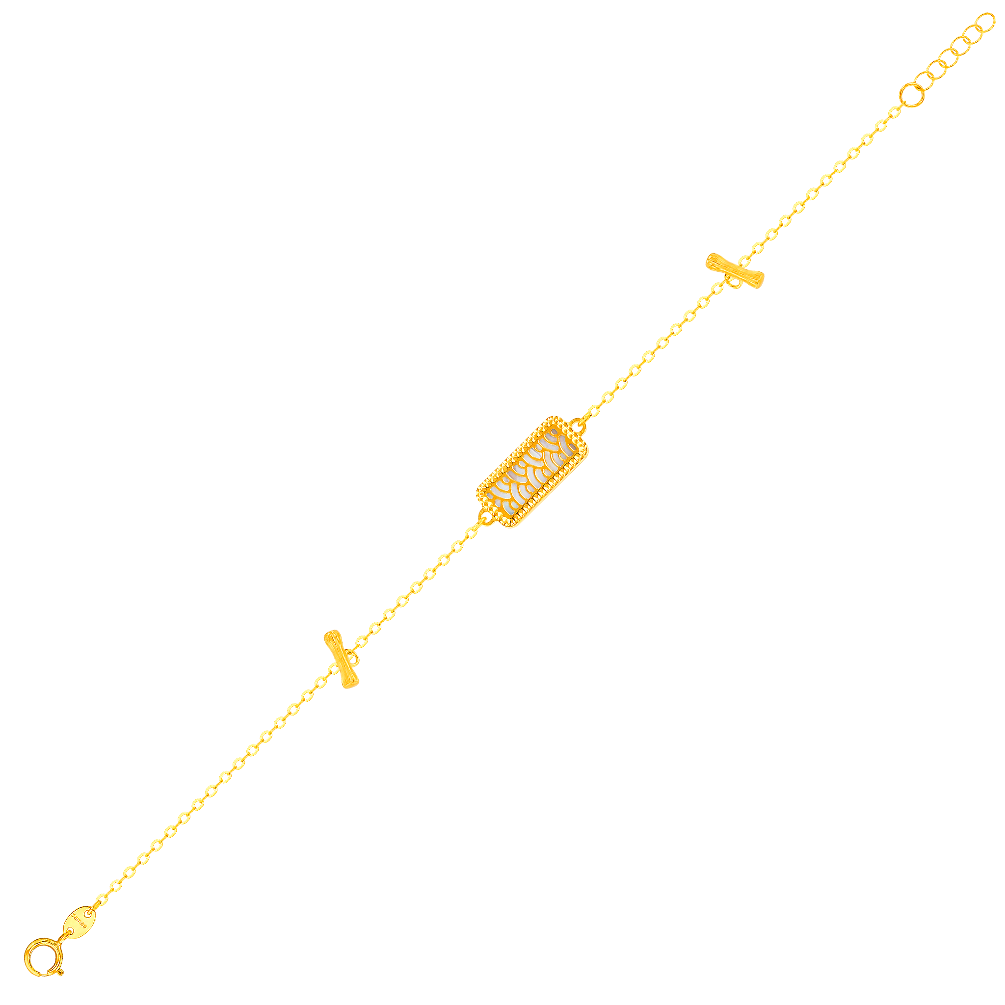 Tokyo Mother Of Pearl Reversible Bracelet in 18K Yellow Gold