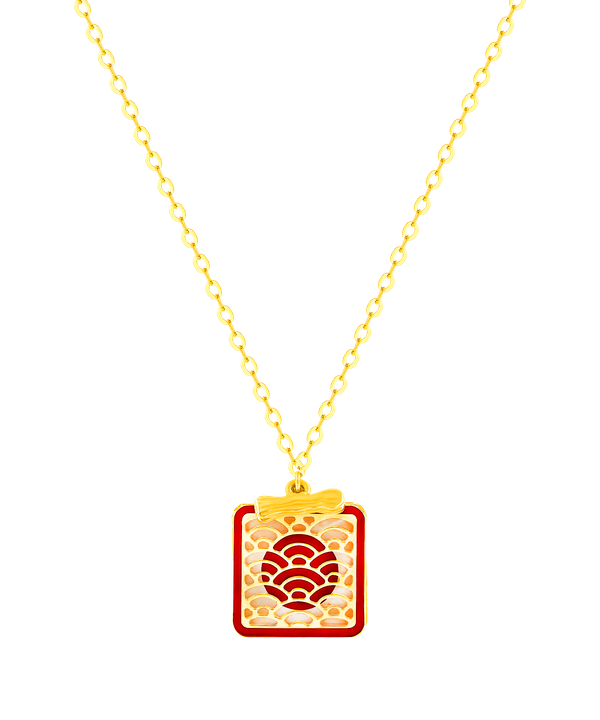Tokyo Single T Bar Two Faced 18k Yellow Gold Necklace