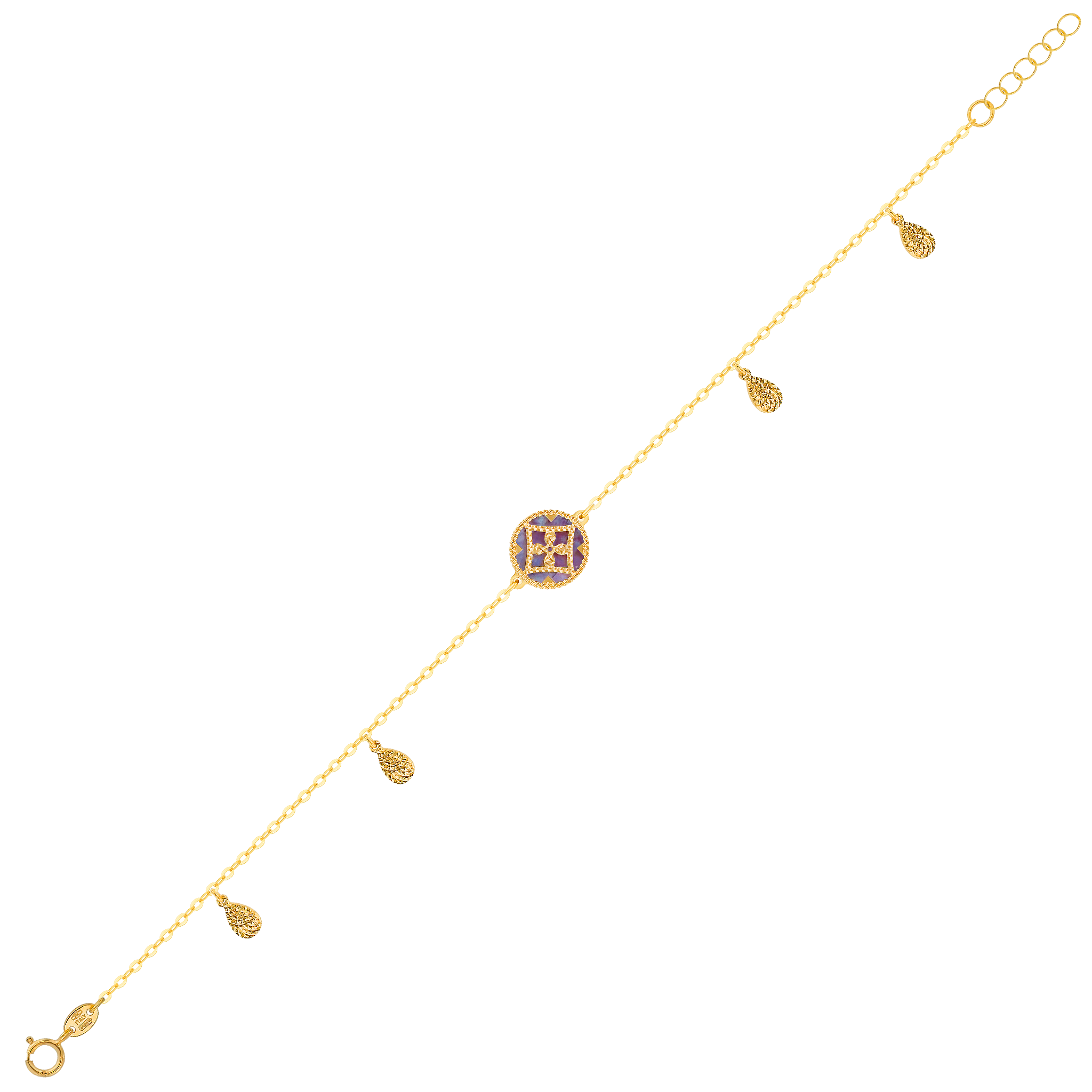 Versailles Single Motif And Multi Drops Bracelet In 18k Yellow Gold