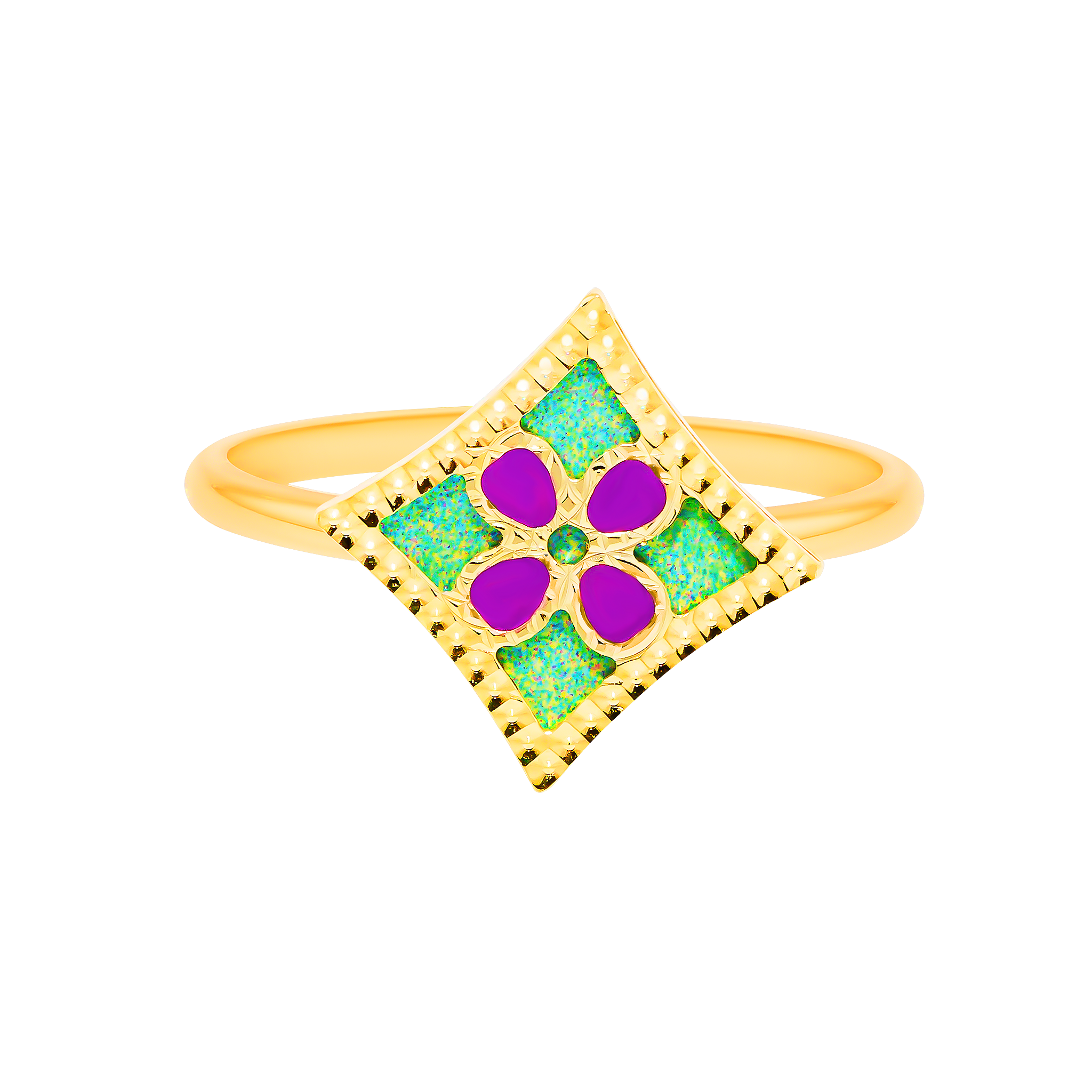 Versailles Garden Star Ring In 18k Yellow Gold