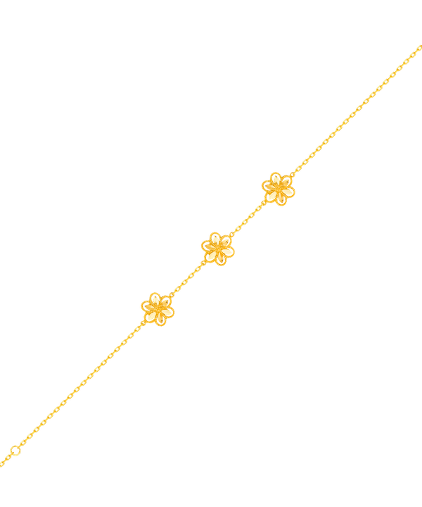 Anmol Floret Trio Motif Bracelet In 21k Yellow Gold