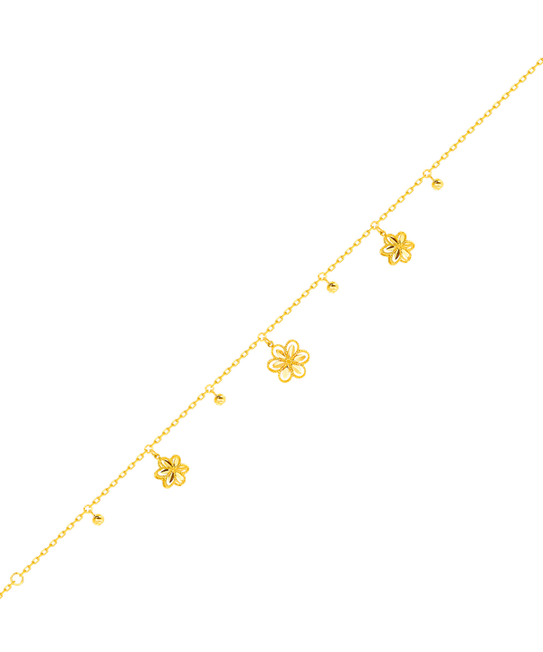 Anmol Floret Multi Charm Bracelet In 21k Yellow Gold