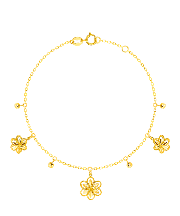 Anmol Floret Multi Charm Bracelet In 21k Yellow Gold