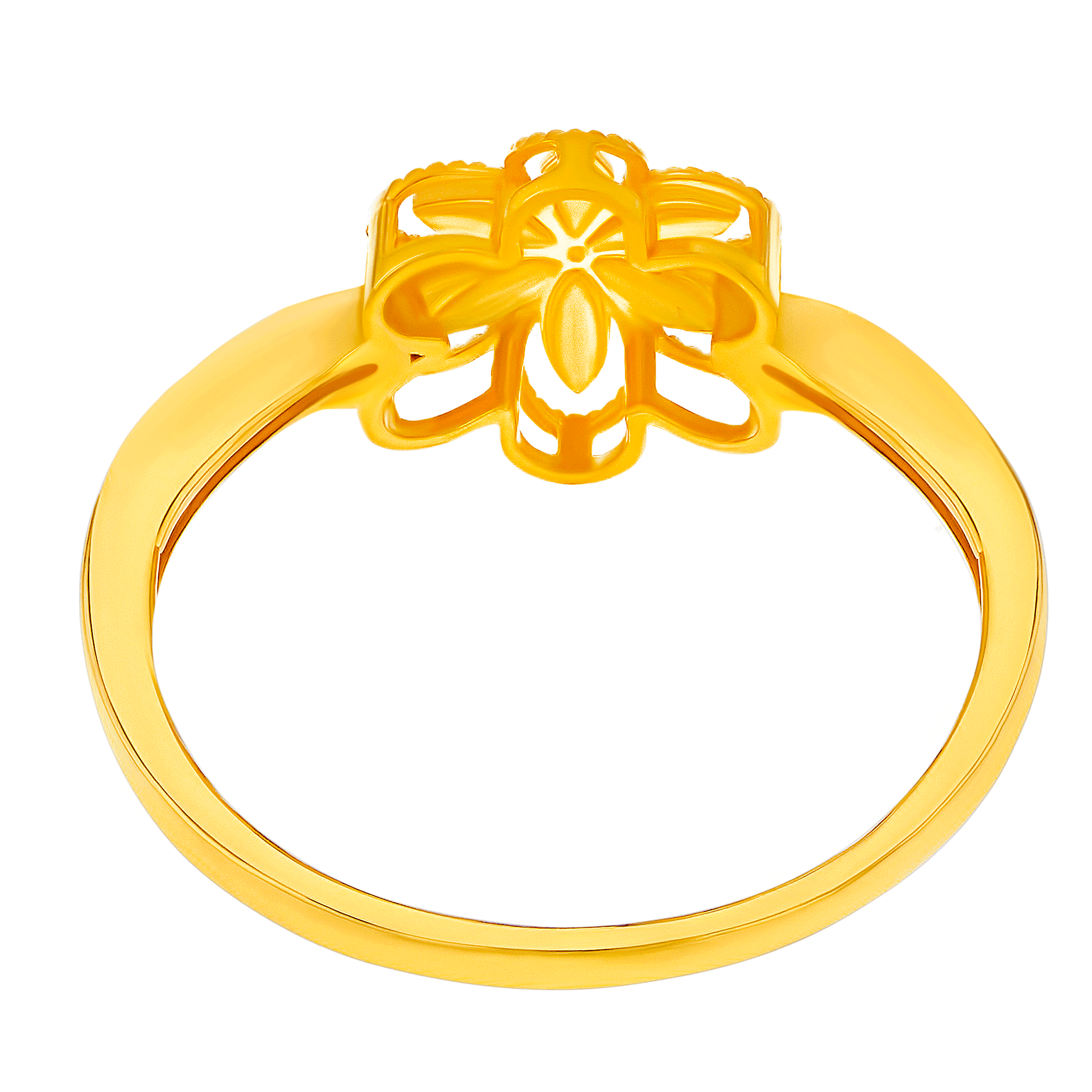 Anmol Floret Single Motif Medium Ring In 21k Yellow Gold