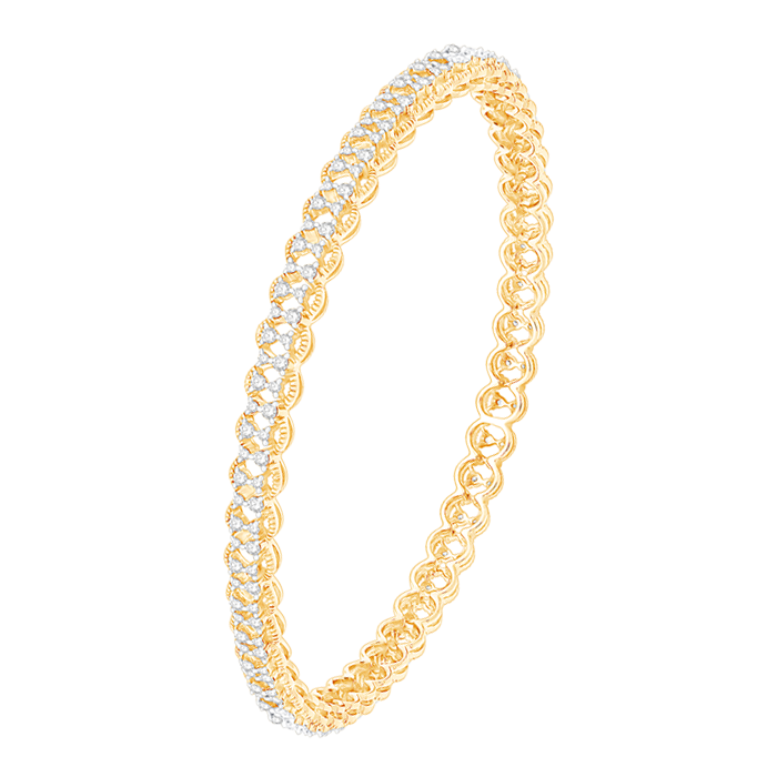Akshyatritiya 18k Yellow Gold Diamond Bangle