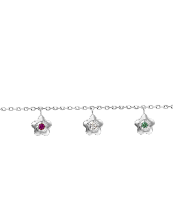 Children's Jewellery Ara Diamond And Precious Stones Strawberry Flower Bracelet White Gold