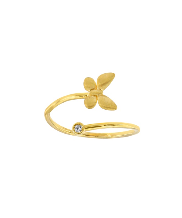 Ara Butterfly 18k Yellow Gold Ring