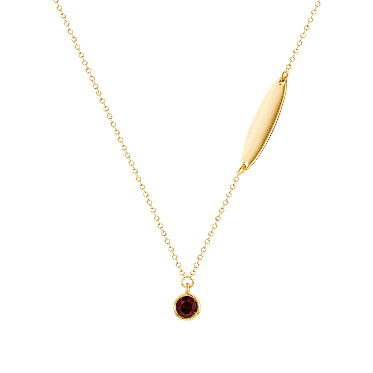 Mfb Garnet Necklace in 18K Yellow Gold