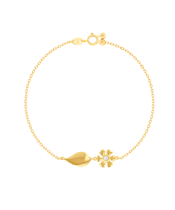 Kids Butterfly Diamond Bracelet in 18K Yellow Gold