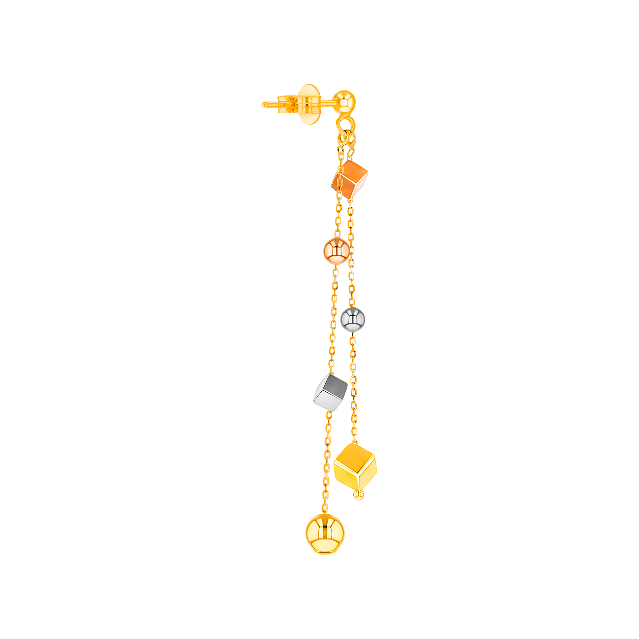Cubes-1 Earring in 18K  Gold