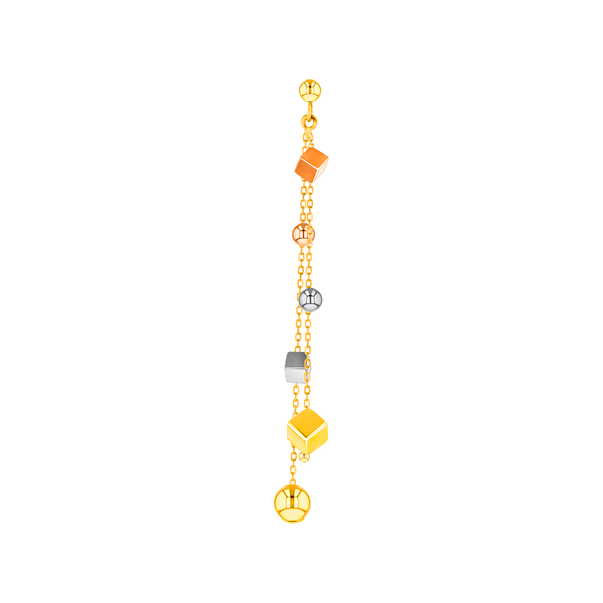 Cubes-1 Earring in 18K  Gold