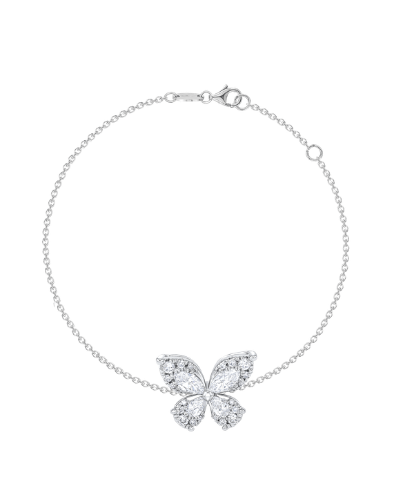 Flora Diamond Bracelet In 18k White Gold