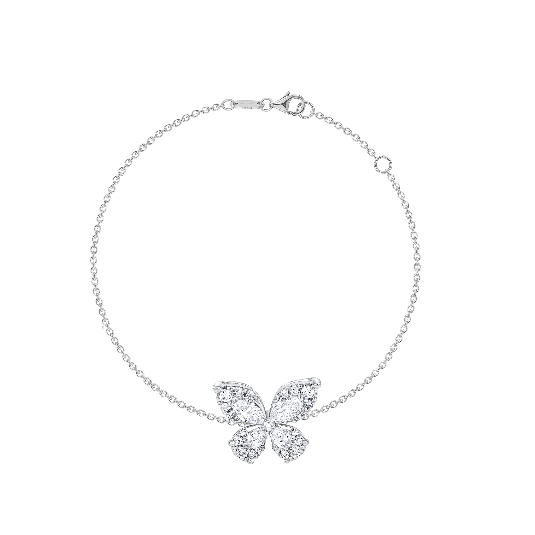 Flora Diamond Bracelet In 18k White Gold