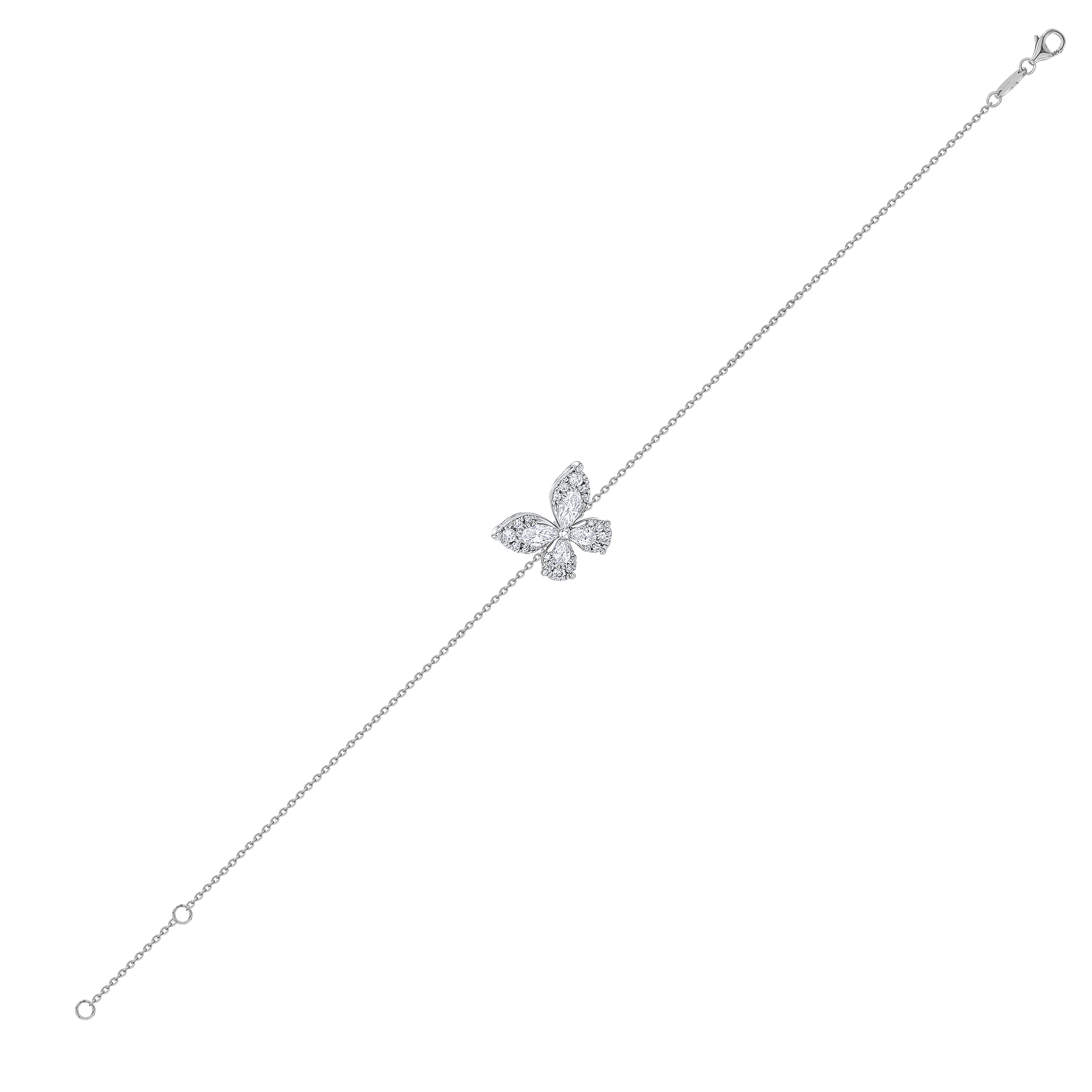Flora Diamond Bracelet In 18k White Gold