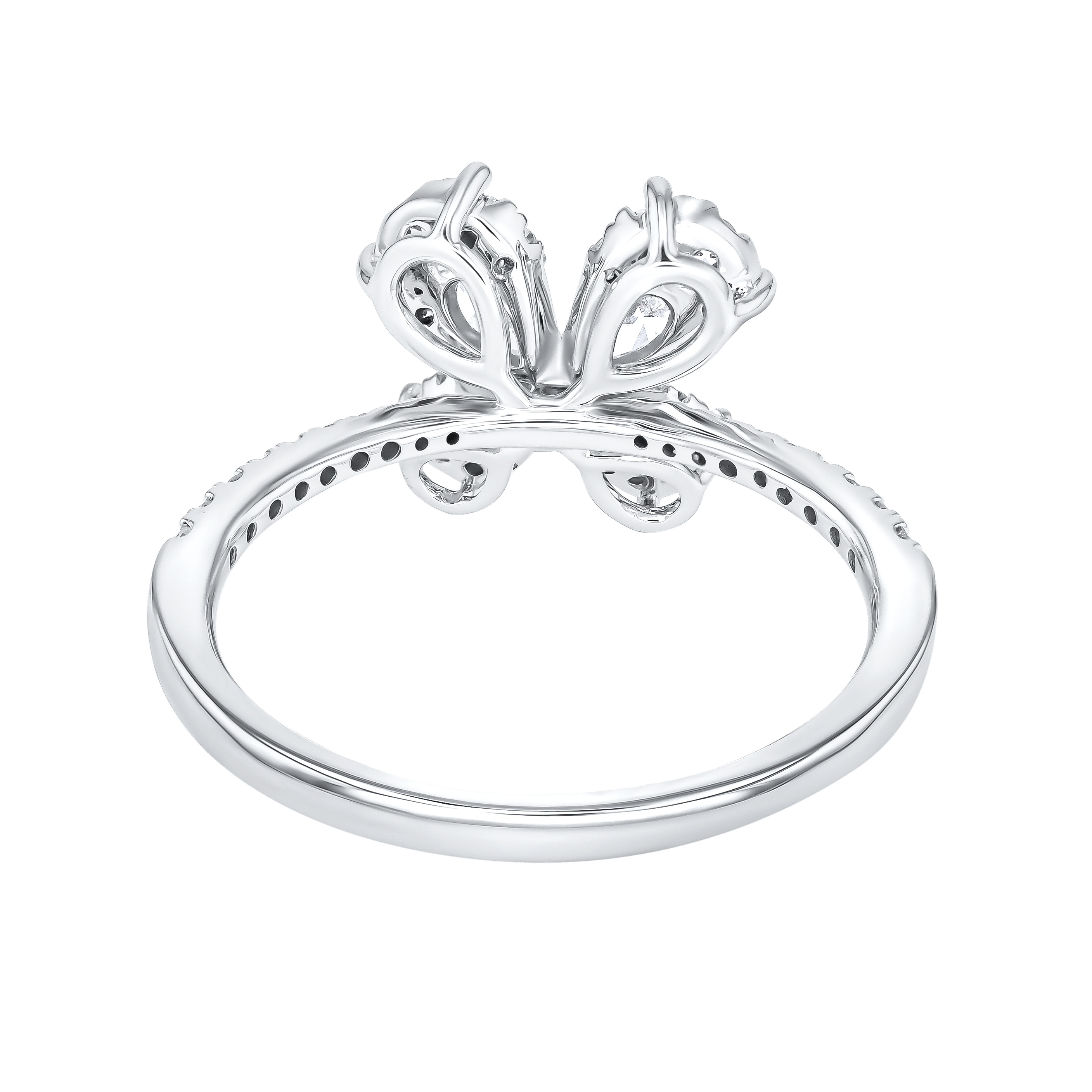 Flora Diamond Ring In 18k White Gold