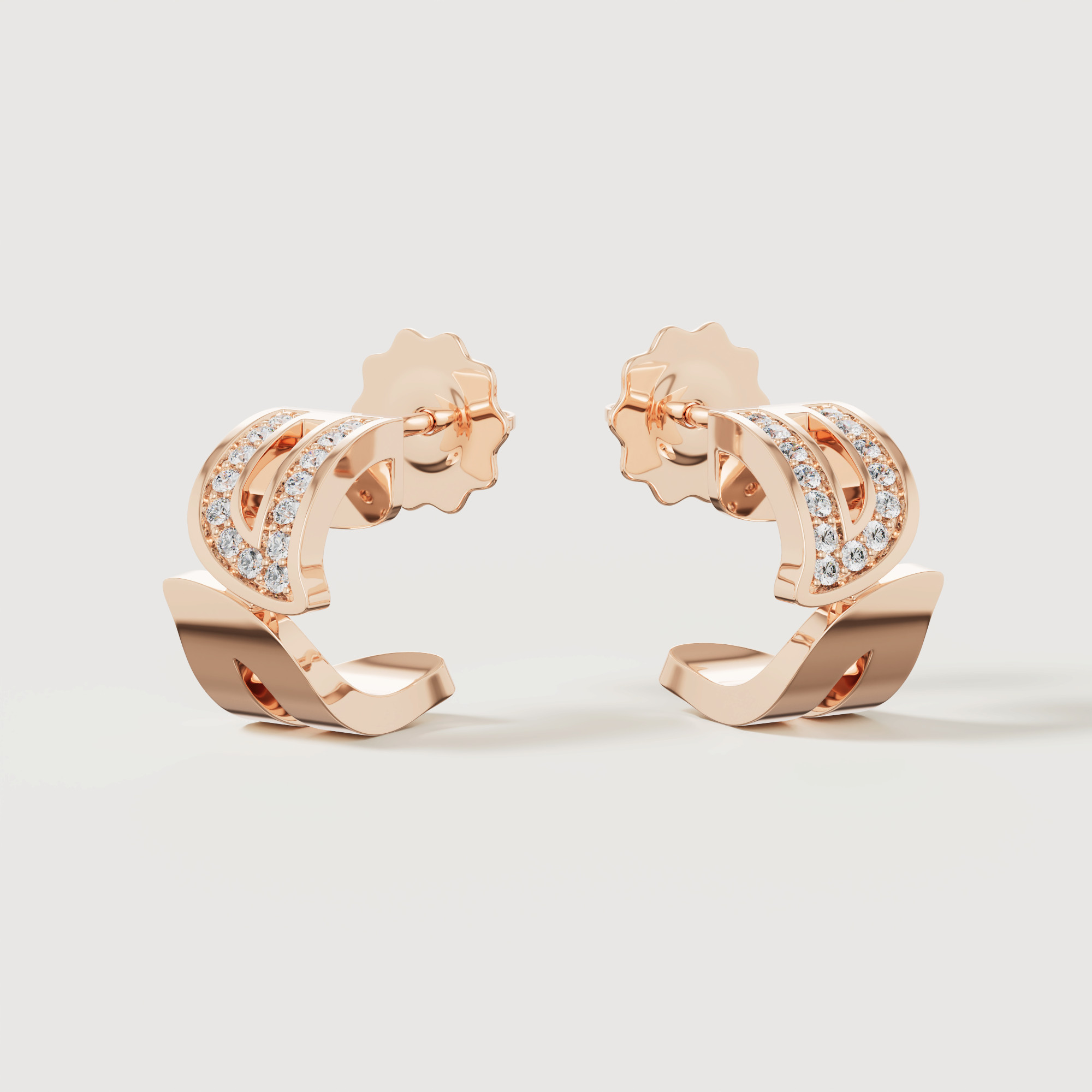 Eternal 18k Rose Gold Diamond Earrings