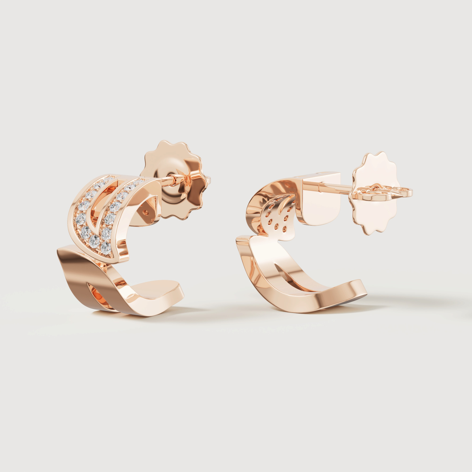 Eternal 18k Rose Gold Diamond Earrings