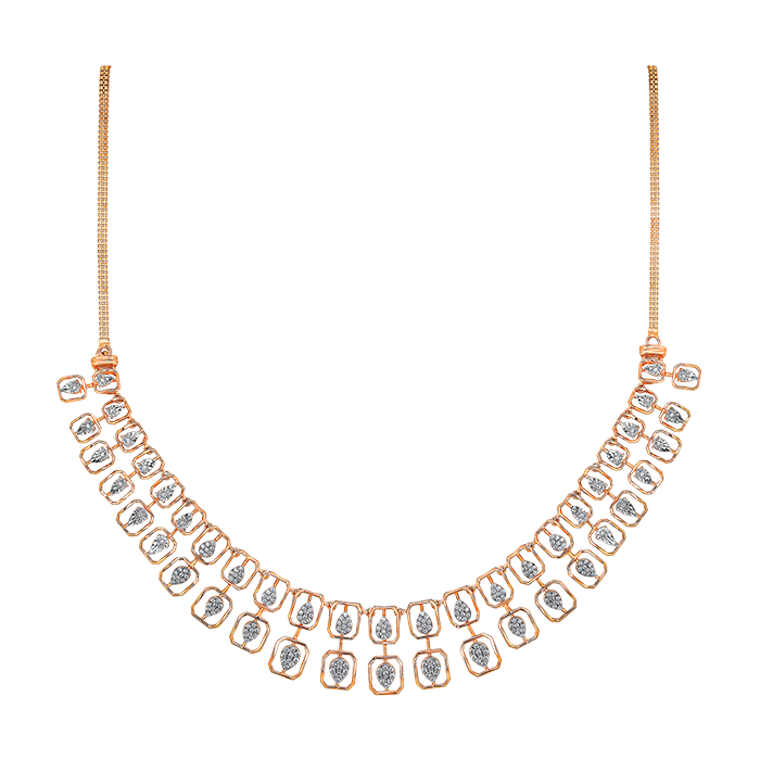 Diamond Necklace & Earring In 18k Gold