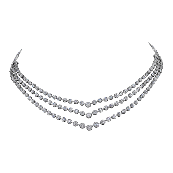 Diamond Necklace & Earring In 18k Gold