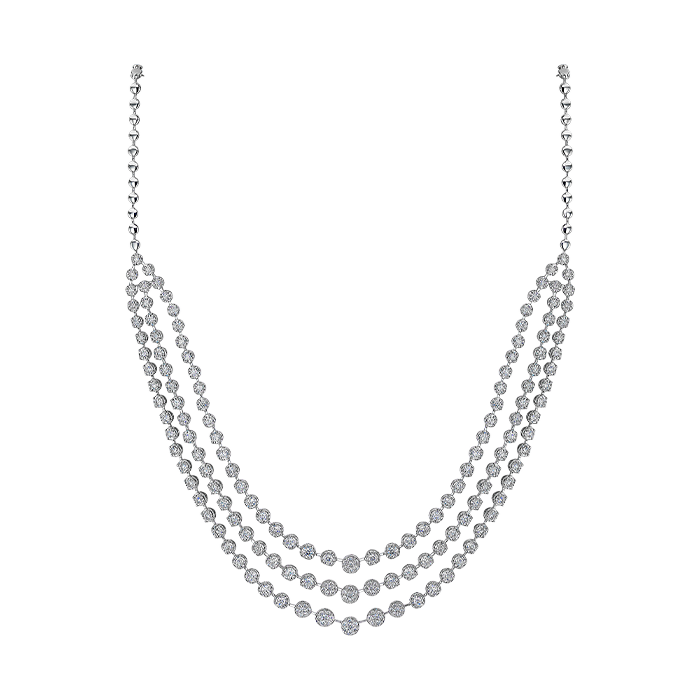 Diamond Necklace & Earring In 18k Gold