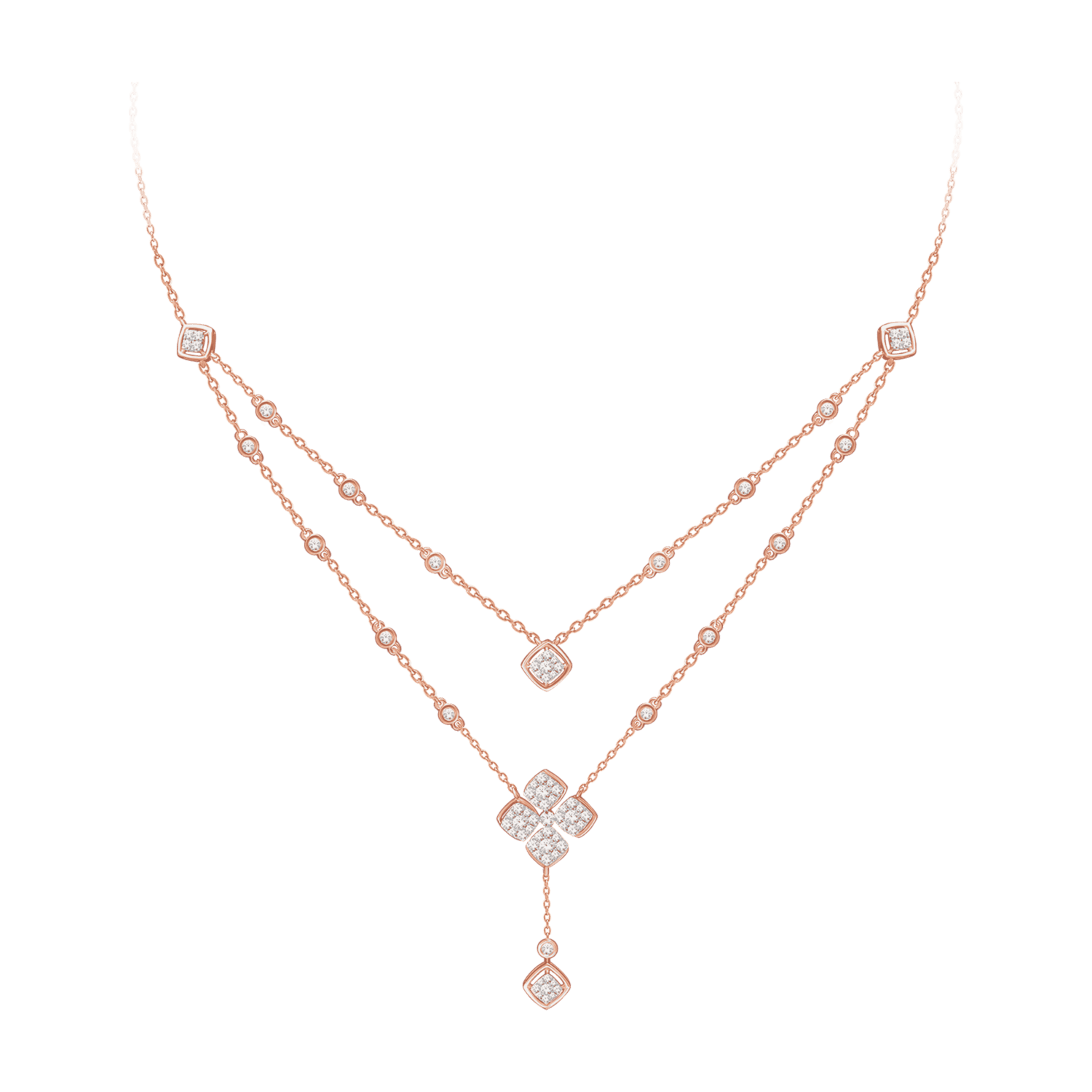 Alyssa 18k Rose Gold Diamond Necklace