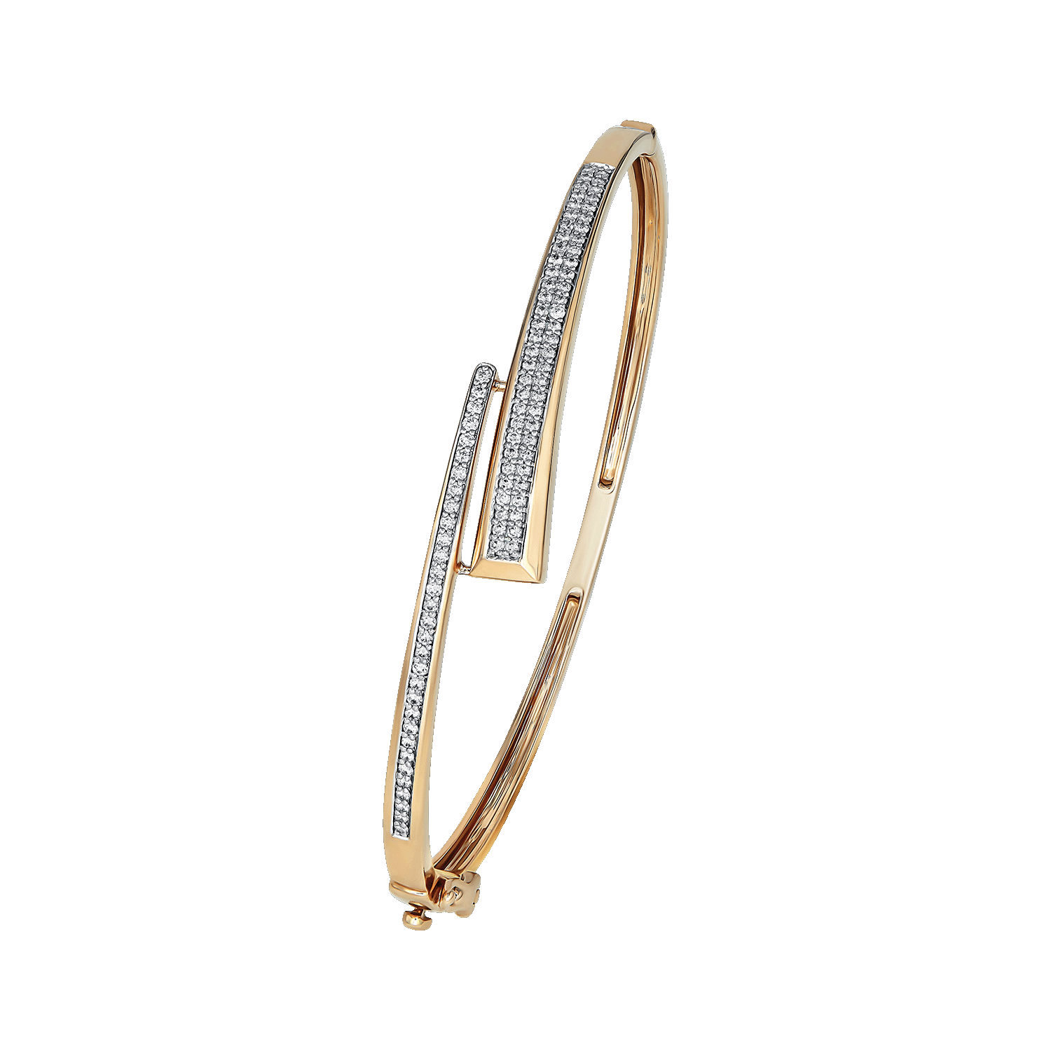 18k Gold Diamond Oval Bangle