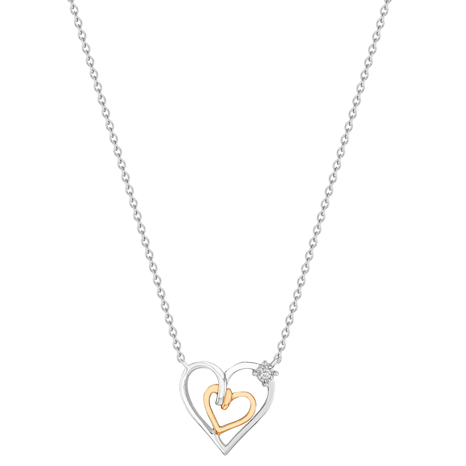 Valentines 18k White & Rose Gold Necklace