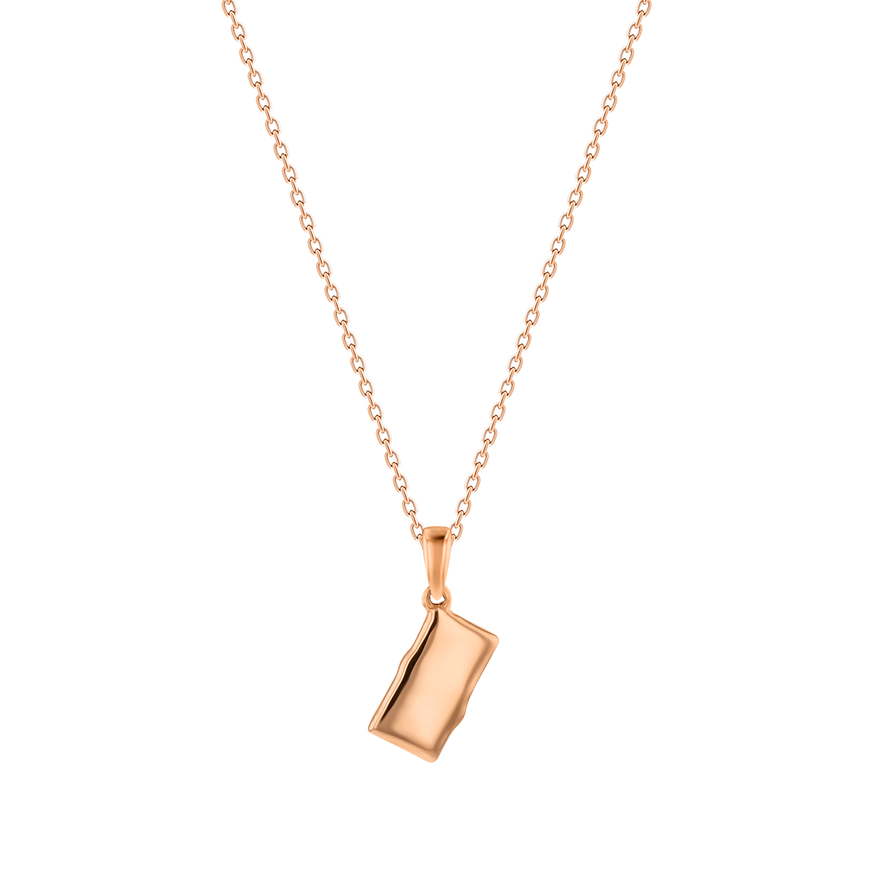 Children's Jewellery Ara Diamond Rose Gold Chocolate Bar Necklace