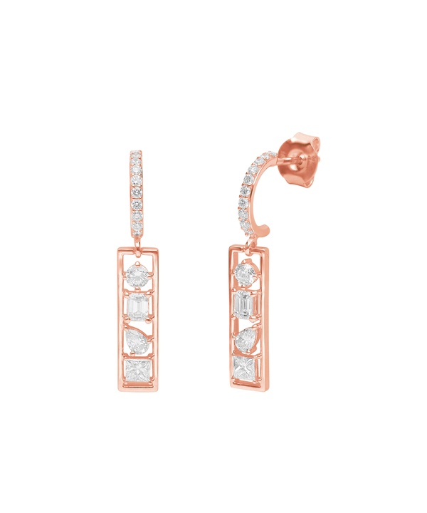 Aerial Diamond Earring in 18K Rose Gold