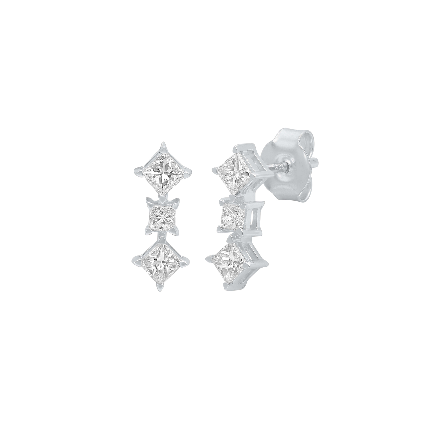 Aerial 18K White Gold Earrings