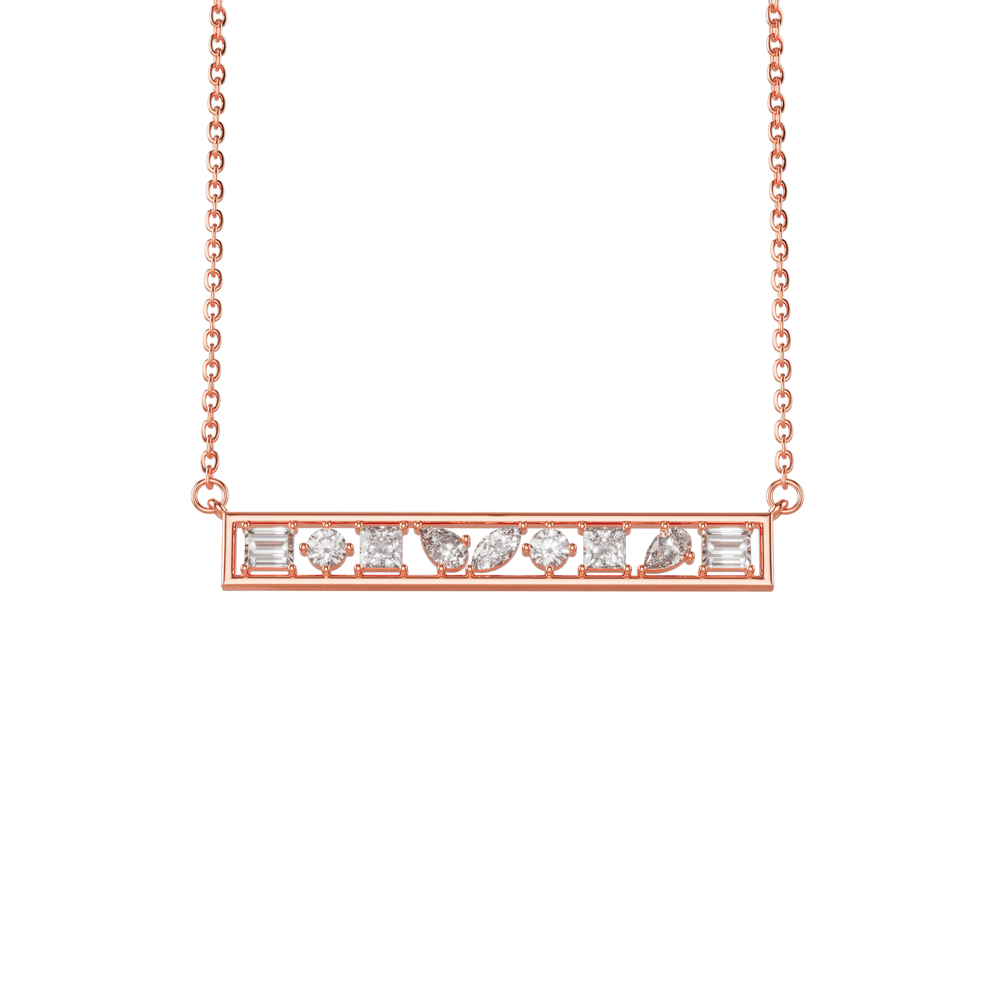 Aerial 18k Rose Gold Diamond Necklace