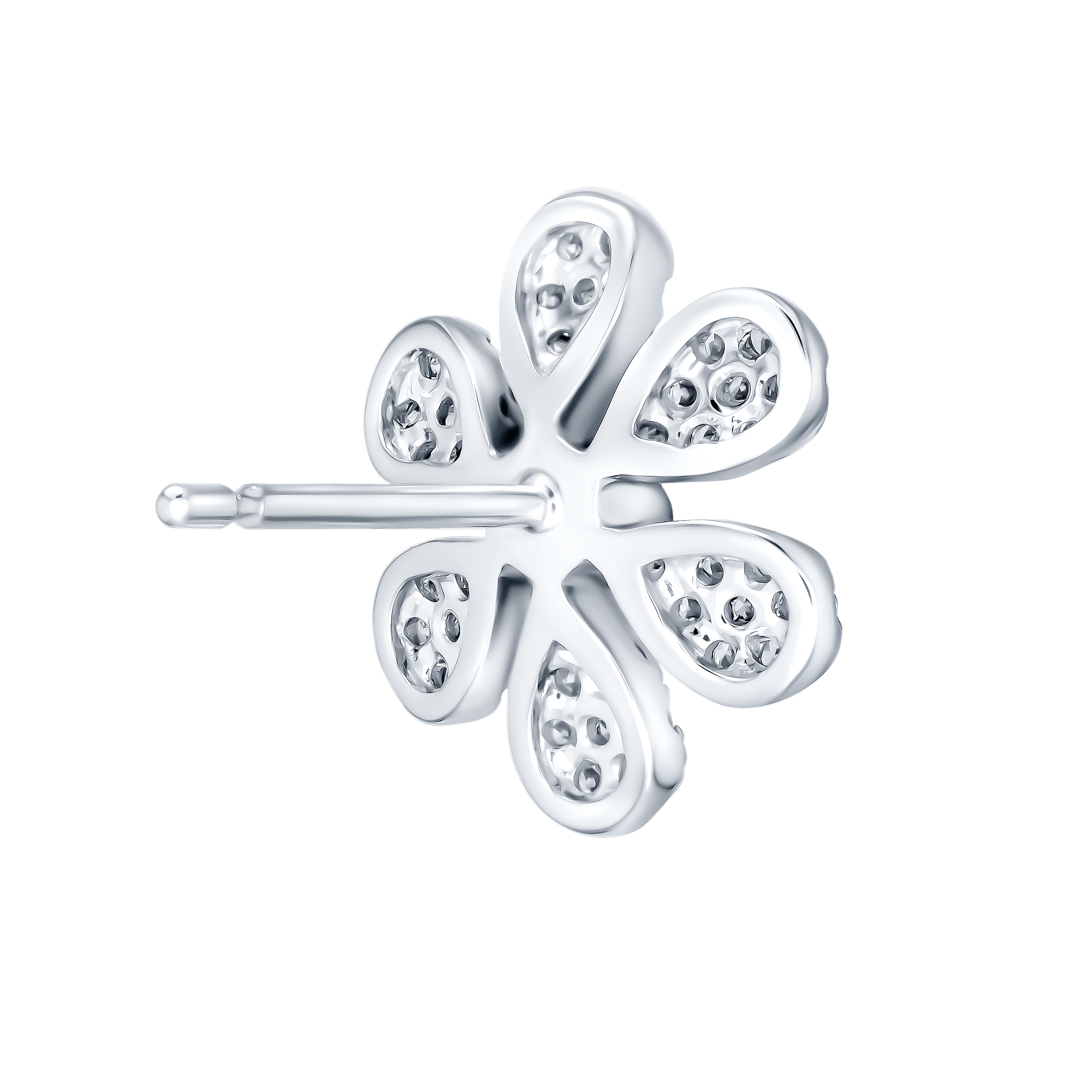Flora Diamond Earrings In 18k White Gold