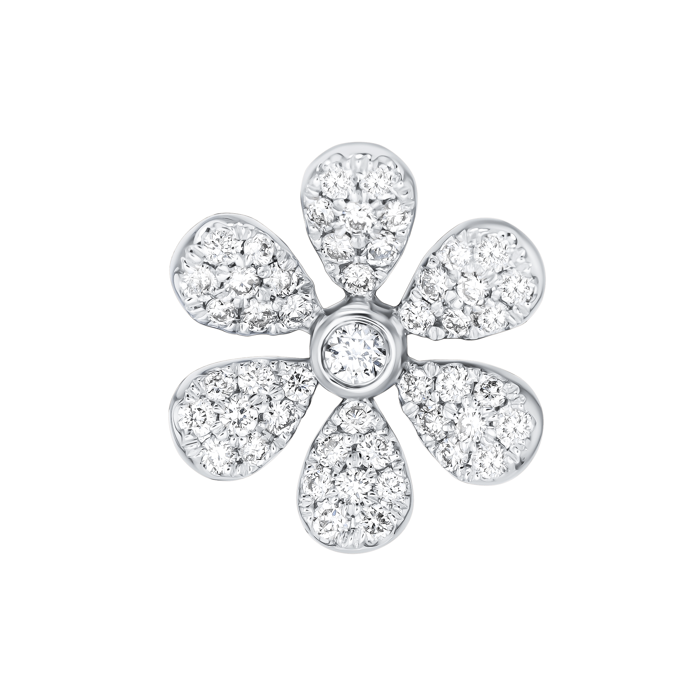 Flora Diamond Earrings In 18k White Gold