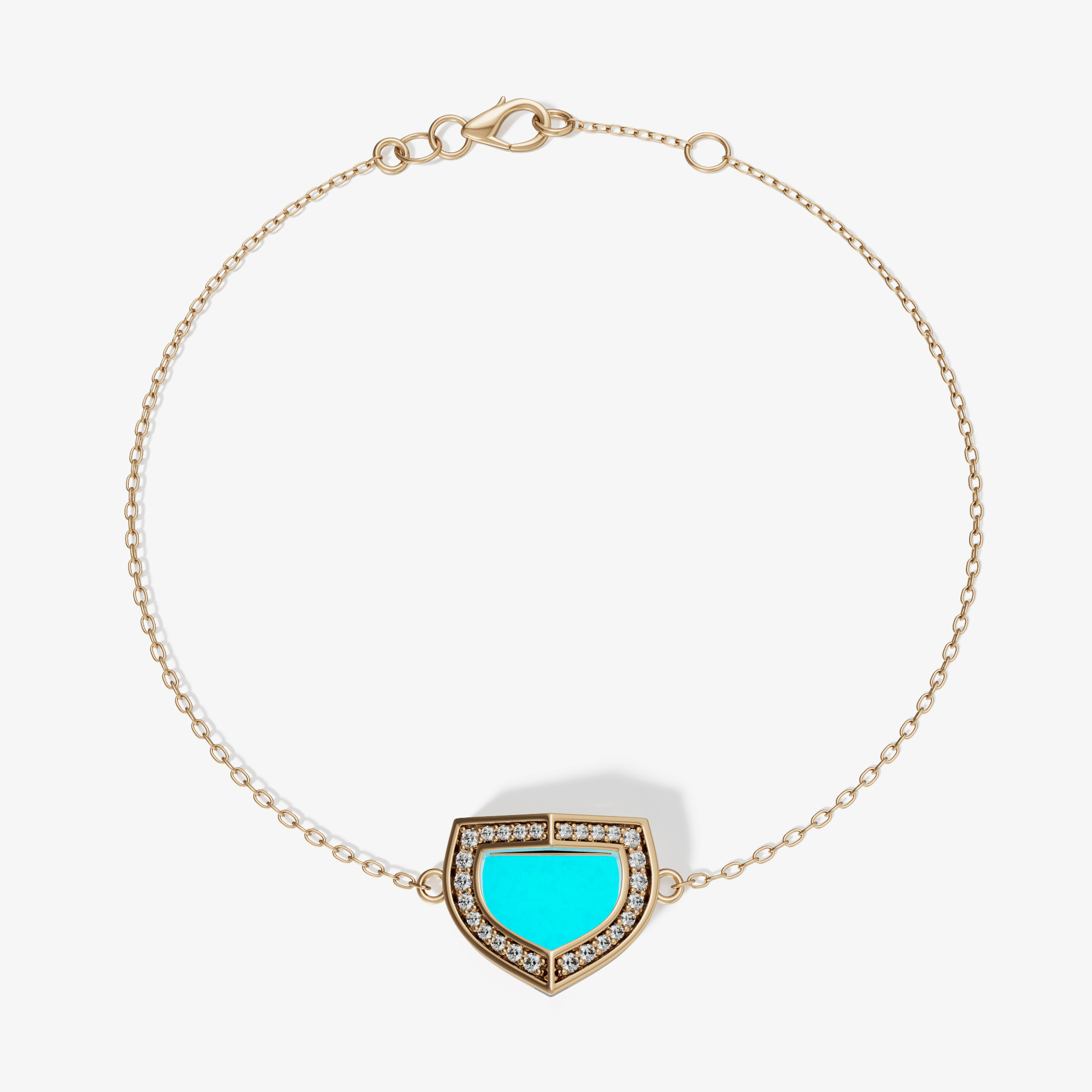 Art Deco Yellow Gold Bracelet With Malachite And Diamond