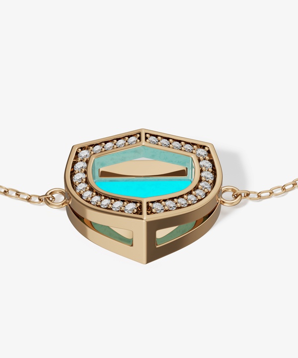 Art Deco Yellow Gold Bracelet With Malachite And Diamond