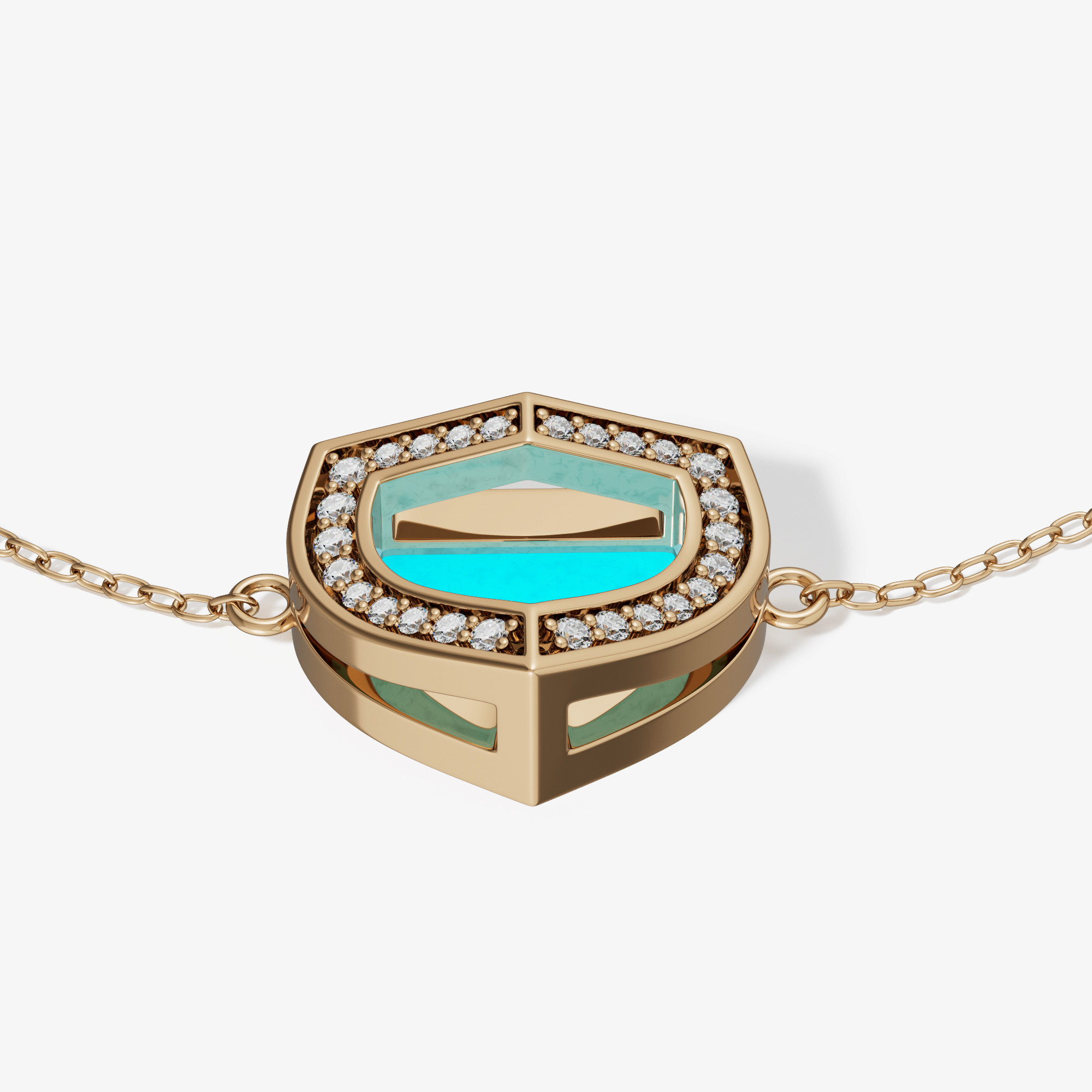 Art Deco Yellow Gold Bracelet With Malachite And Diamond
