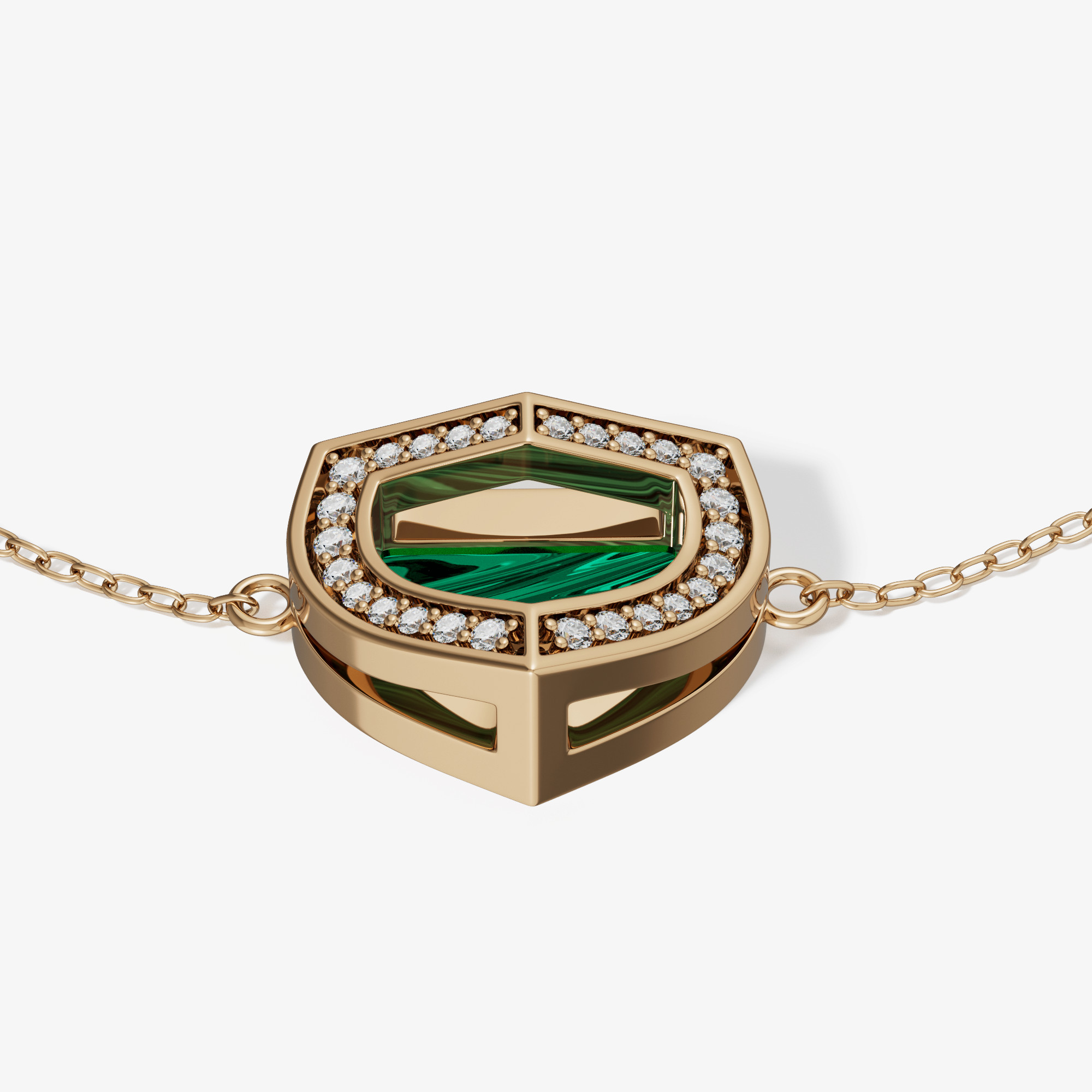 Art Deco Yellow Gold Bracelet With Turquoise And Diamond