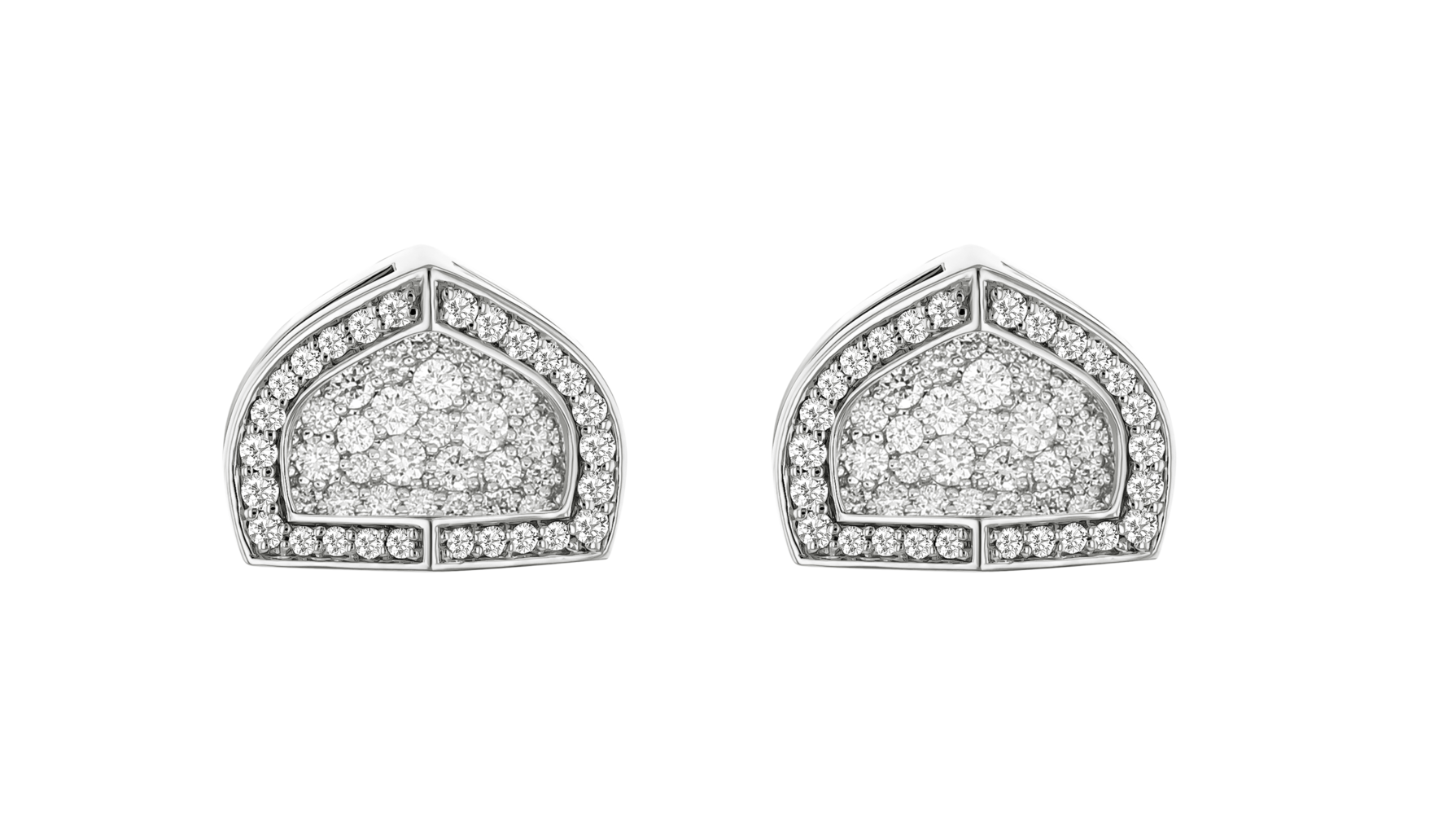 Mosaic 18k White Gold Diamond Earrings