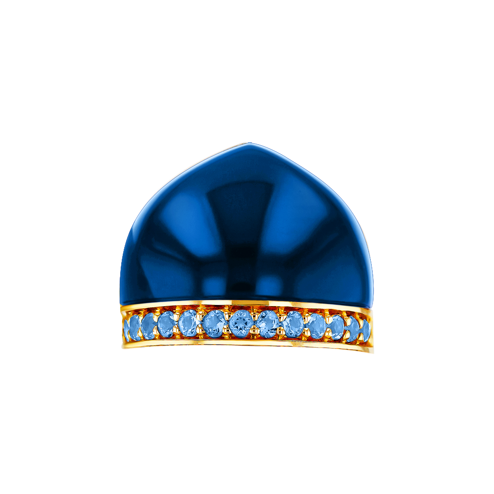 Nobel London Blue Topaz And Sapphire Pave Stud Earrings