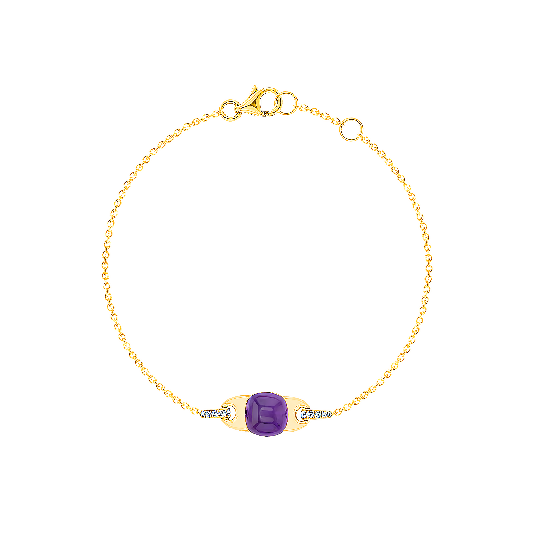 Drops 18k Yellow Gold And Amethyst Bracelet
