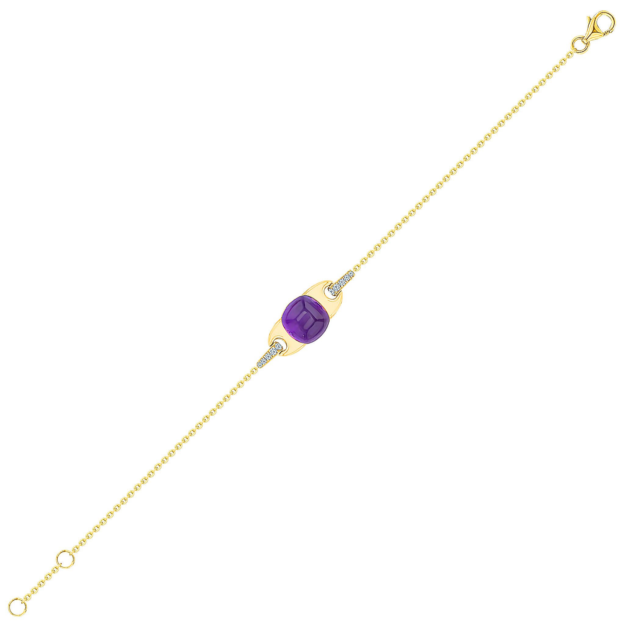 Drops 18k Yellow Gold And Amethyst Bracelet