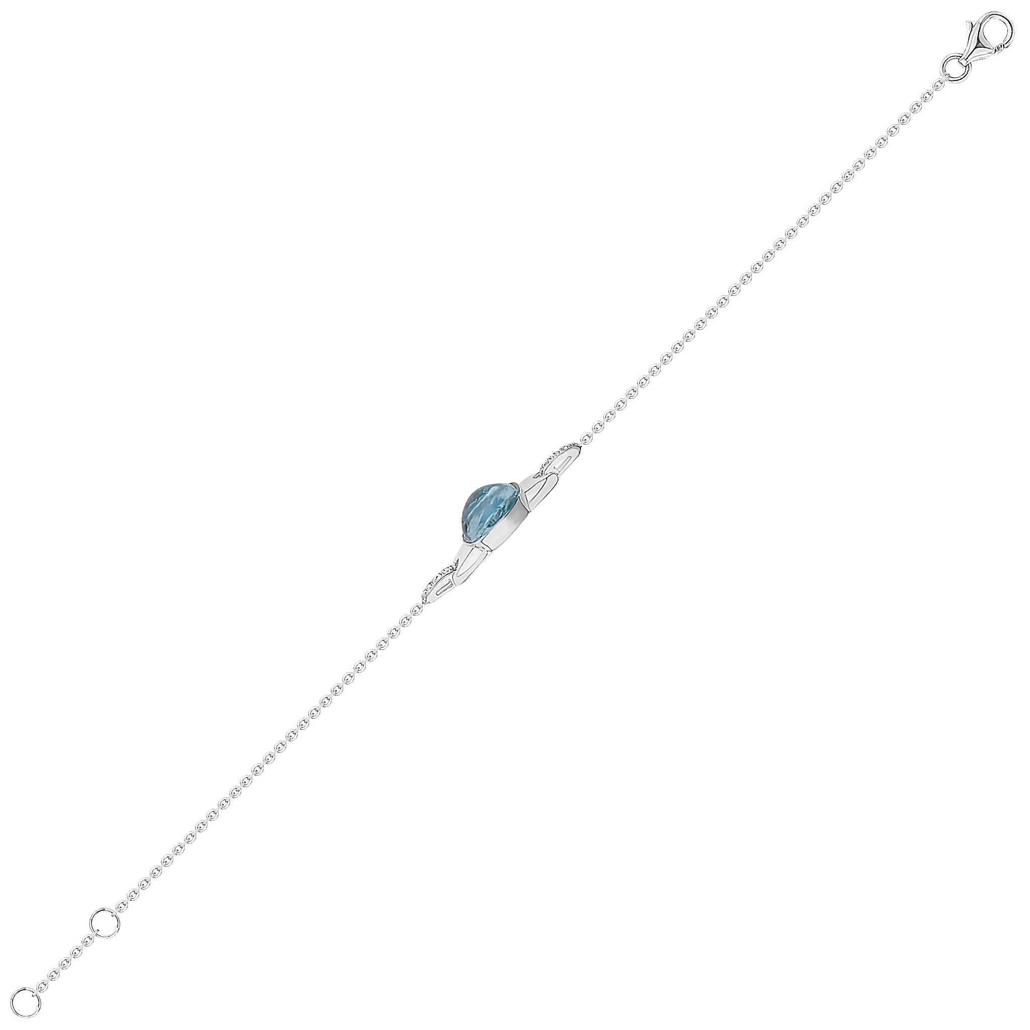 Drops 18k White Gold And London Blue Topaz Bracelet