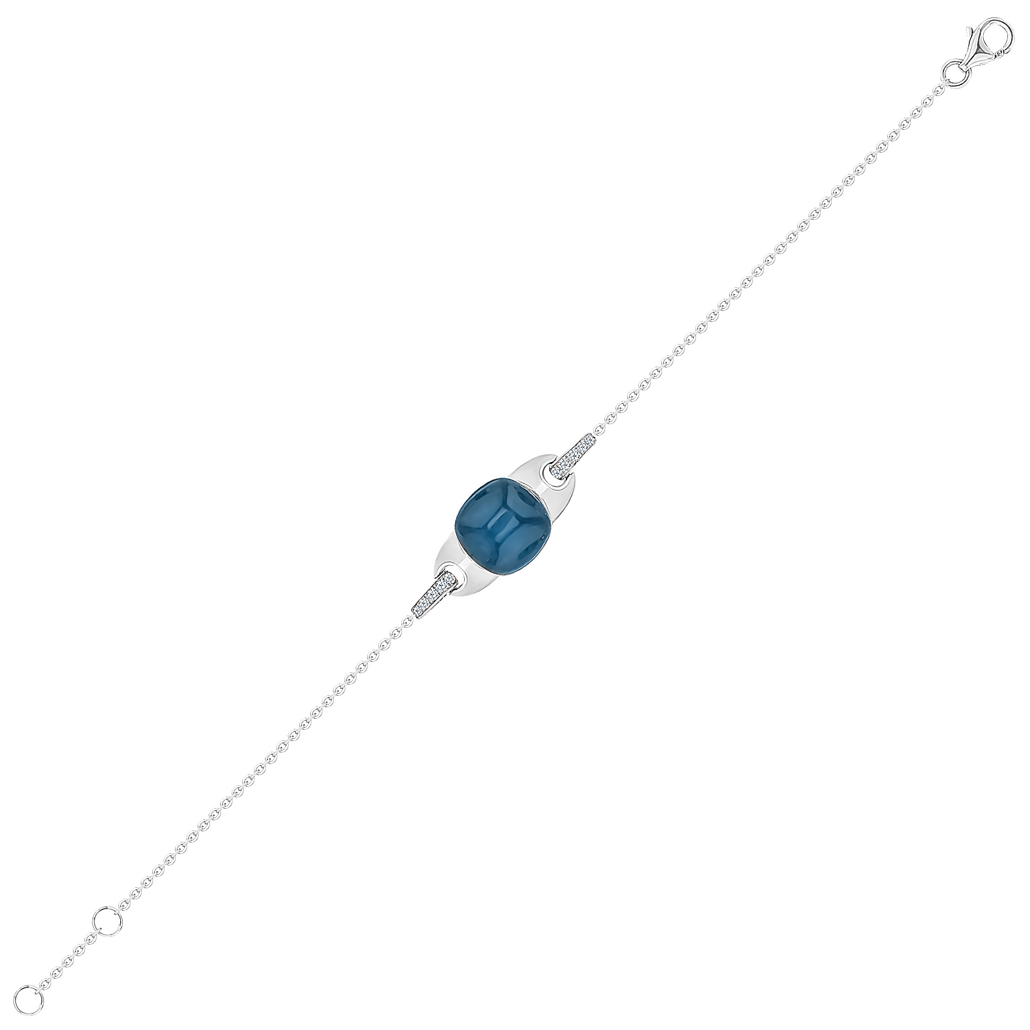 Drops 18k White Gold And London Blue Topaz Bracelet