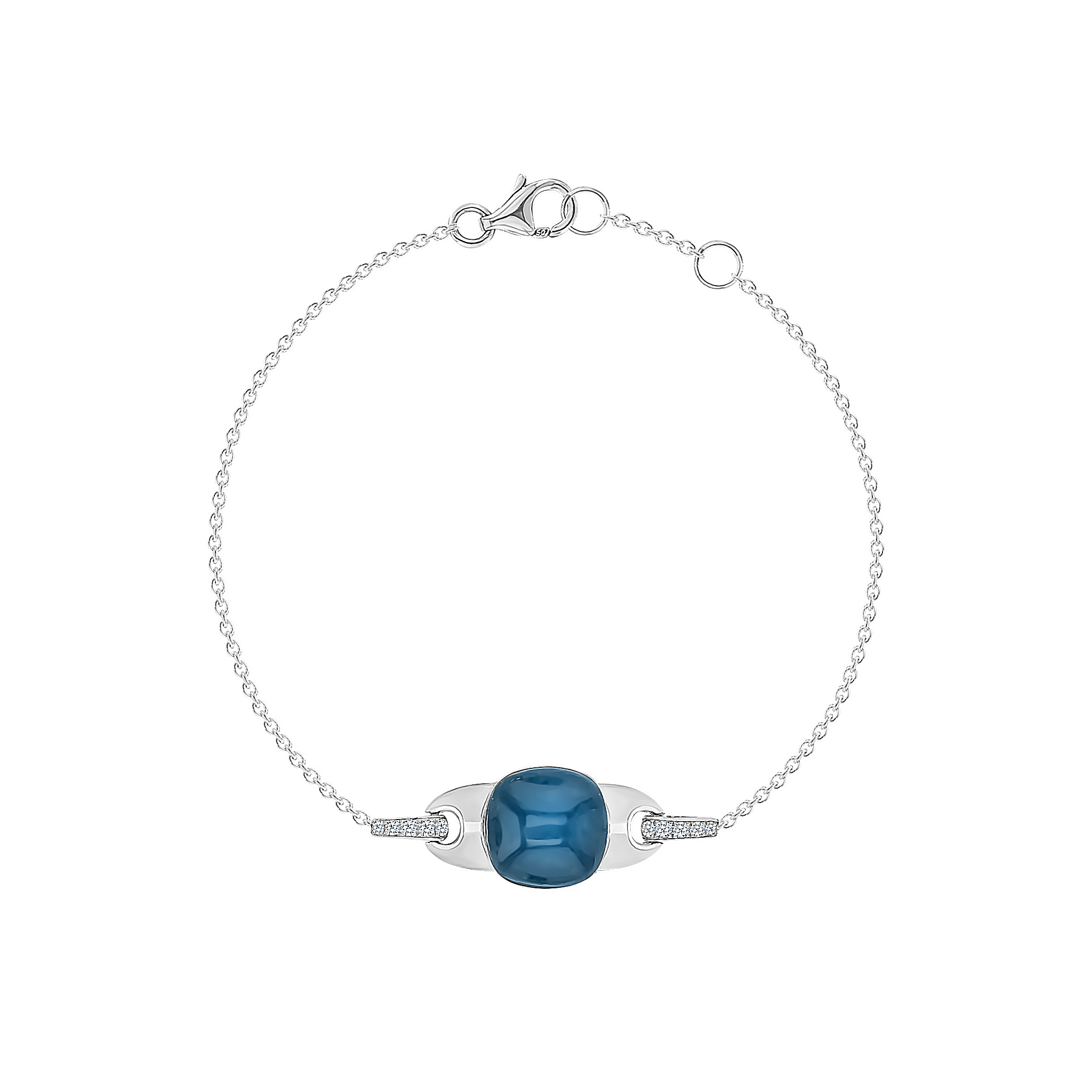 Drops 18k White Gold And London Blue Topaz Bracelet