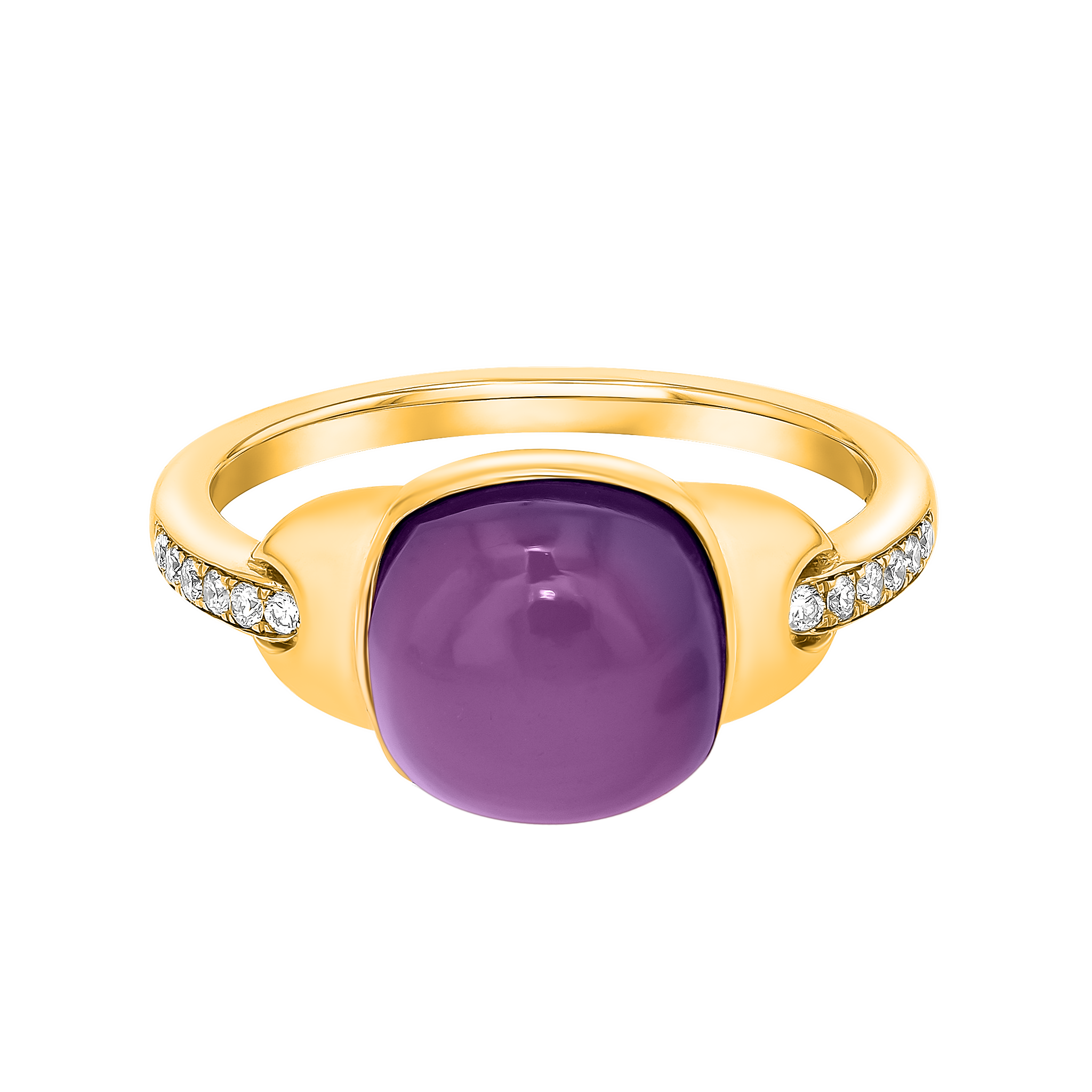 Drops 18k Yellow Gold And Amethyst Ring